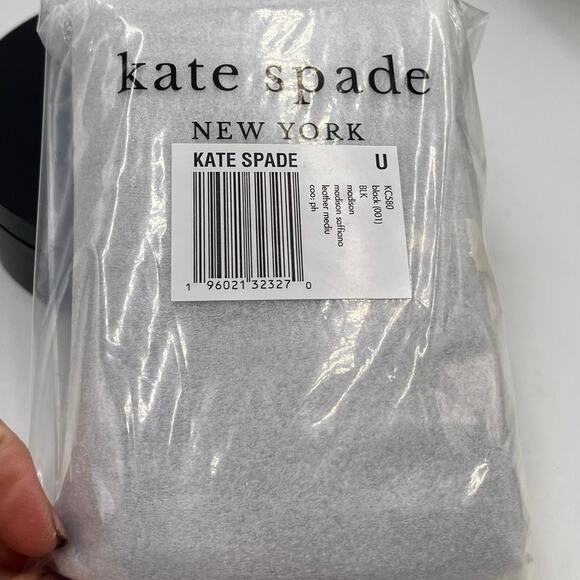 Kate Spade Madison Leather Medium Compact Bifold Wallet Black KC580 New - Picture 2 of 8